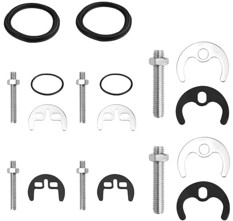 LIUZHUJ 4 Kit Fissaggio Rubinetto, Monoforo e biforo Kit Montaggio Lavabo, Fissaggio a Doppio Fori Rubinetti in Acciaio Inossidabile, Adatto per Rubinetti da Cucina e da Bagno