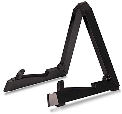 Supporto pieghevole per chitarra, treppiede regolabile con telaio ad A, per chitarre acustiche, elettriche e bassi, soluzione di archiviazione sicura