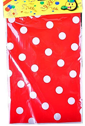 Torten Deko Shop Rot mit Weiß Gepunktetes Deko Tischtuch 120x180 cm