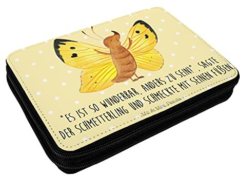 Mr. & Mrs. Panda Bleistiftetui Schmetterling Zitronenfalter - Geschenk, Schulmäppchen, Lustige Sprüche, Etui für Stifte, Schmetterlinge, Liebe, Mäppchen, Fakt, Schreibmappe, Motivation, Federmäppchen