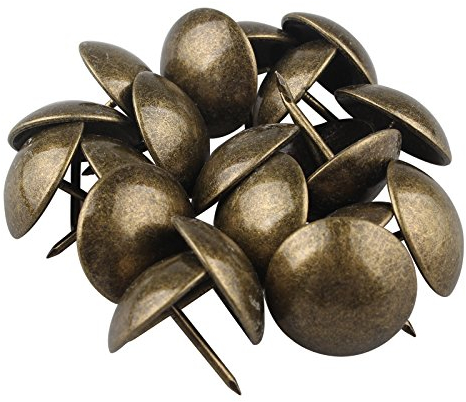 HALJIA 20 Piezas 25 x 25 mm Vintage Decorativo Clavos para tapicería Stud para Joyas Caja de Regalo de Bronce Antiguo sofá decoración