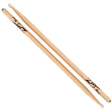 Zildjian 5A Hickory Drumsticks - Nylon Tip - Black