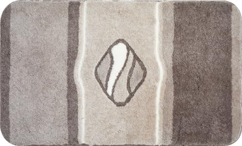 Grund Badteppich, 100% Polyacryl, Ultrasoft, anthrazit, braun, 60 x 100 cm