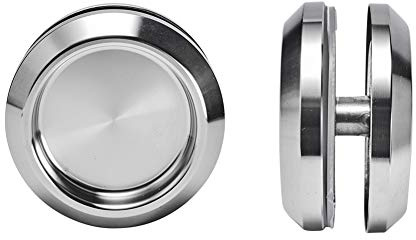 DEEKOUDT Stainless Steel Shower Glass Door Sliding Knob Bathroom Round Back-to-Back Handle Pull Pack of 2