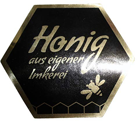 Germerott Bienentechnik Honigetiketten in Wabenform für 500g jeweils 100 Vorder- und 100 Rückseiten SELBSTKLEBEND