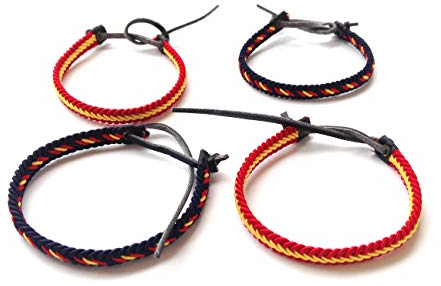 sin marca 4 Pulseras DE Cuero Bandera ESPAÑA, 2 Colores