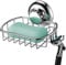 MaxHold Cesta de jabón Perforaciones/ventosas - Jabonera con 2 Ganchos - Sistema de vacío - Acero Inoxidable Nunca se oxida - para baño y Cocina