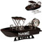 alles-meine.de GmbH kleine - Tischuhr/Miniatur - Uhr - Schiff - Fischerboot - Boot/Angelboot - mit Ständer - inkl. Name - aus Metall - 11,3 cm - batteriebetrieben - Analog - ..