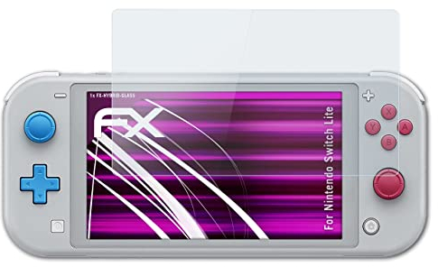 atFoliX Protection Écran Film de verre en plastique compatible avec Nintendo Switch Lite Verre film protecteur, 9H Hybrid-Glass FX Protection Écran en Verre trempé de plastique