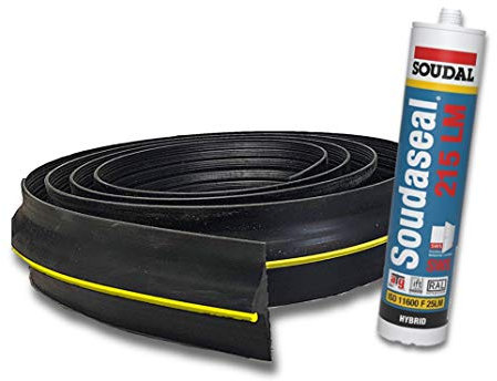 Garage Door Rubber Draught Seal Threshold Waterproof Excluder (2.5m) - Free Sealant Provided
