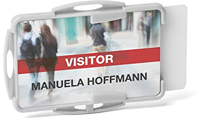 Durable 898910 Ausweishalter ECO für 2 Karten, Blauer Engel zertifiziert, Packung à 10 Stück, grau