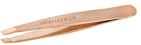 TWEEZERMAN Mini pince à épiler (pointes inclinées, épilation des sourcils, qualité professionnelle, acier inoxydable), Roségold