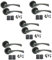 Golden Grace Astrid Twist Design Door Handles On Round Rose in Matt Black Finish with Ball Bearing Hinges & 64mm Tubular Latch - 5 Sets
