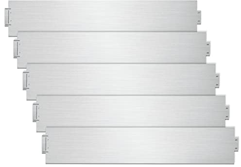 Jiubiaz Rasenkante Metall Beetumrandung 10m x18cm verzinkt Mähkante Beeteinfassung Palisade Gartenbeet (10 Stück Länge 1m Höhe 18cm)