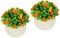 Flair Flower Blütenbusch im Topf Künstlich Wachsblume Busch Tischdeko Mittelstück Hochzeitsdeko Kunstblumen Plastikblumen Floristik 020999OR Orange 11x12x12 cm