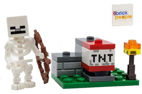 Lego Minecraft Skeleton mit TNT Launcher und Bonus Tile Polybag – Minifiguren-Set für kreative Abenteuer – Perfekt für Kinder ab 6 Jahren und Minecraft-Fans