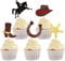 SYKYCTCY 30 Pack Cowboy Cupcake Toppers Assorted Cowboy Style Glitter Cupcake Picks for Western HorseShoe Cowboy Hats Boots Theme Baby Shower Birthday Party Cake Decorations Supplies