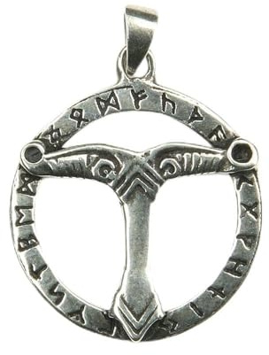 NKlaus Irminsul-Runen-Amulett 925 Silber, 2,4cm, Kettenanhänger | Keltischer Talisman; 1 Stück; Gewicht 3,4g; Öse 4mm