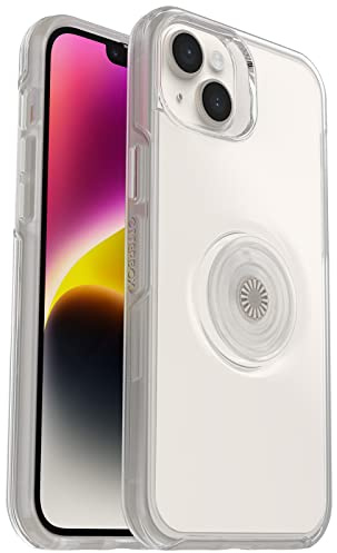 OtterBox Otter + POP Symmetry Clear Series für iPhone 14 Plus, Polycarbonat, kabelloses Laden kompatibel – transparent