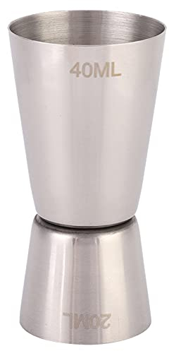 Double Cocktail Jigger, Bar en Acier Inoxydable Mesure Jigger Vin Outil Tasse À Mesurer, Bartending Jigger 50/25 Ml, 40/20 Ml Mesure Marques Bar Tasse À Mesurer(40ml/20ml)