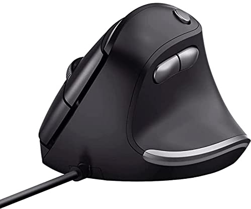 Trust Bayo Vertikale Maus, Nachhaltiges Design, Vorbeugung Gegen Mausarm/Tennisarm (RSI Syndrom), 800-4200 DPI, 6 Tasten, 150 cm USB-Kabel, Ergonomische Maus mit Kabel für Laptop, PC, Computer, Mac