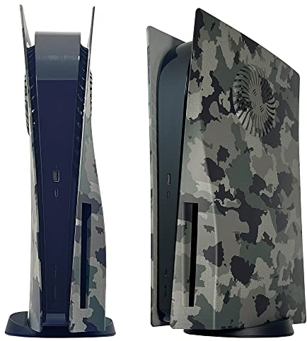 Façades avec orifices de refroidissement pour PS5 Disc Edition DOBEWINGDELOU Plaque frontale Couvercle de console latérale de remplacement Coque anti-poussière Accessoires Camouflage
