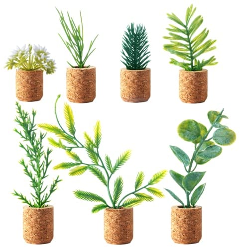 JUSTDOLIFE Plant Fridge Magnets-Mini Succulent Magnets Artificial Plants Refrigerator Magnets Potted Succulent Plants Magnet Stickers Cute for Magnet Boards Fridge Home Office Decor