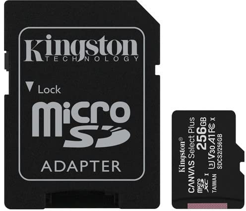 Kingston 256GB microSDXC Canvas Select Plus 100MB/s Read A1 Class 10 UHS-I Memory Card + Adapter (SDCS2/256GB) - 2 Pack