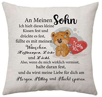 Sohn Geschenk Sohn Geschenke von Mama Papa Kissen Abdeckung Geschenke für Sohn Geburtstag Hochzeit Weihnachten (Sohn)