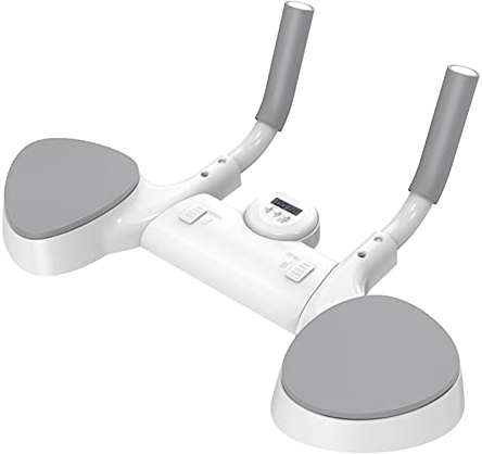 Plank Support d'entraînement avec minuteur, portable, multifonction, pour fitness, exercice, pompes, musculation, abdominaux, blanc