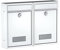 BASI | 2er Set Briefkasten | Wandbriefkasten Kompaktbriefkasten | DIN B5 | Namensschild jeweils 2 Schlüssel | Befestigungsmaterial | Briefkastenanlage | Stahlbriefkasten | Weiß Matt | 2 Stück