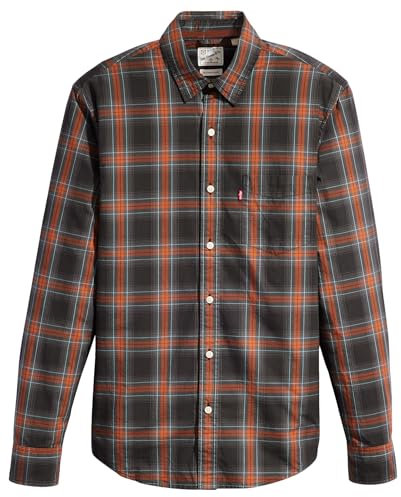 Levi's Sunset 1-Pocket Standard Shirt, Malmedal Plaid Andesite Ash, XS Homme