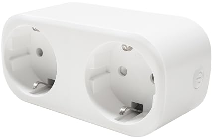 LED ATOMANT Pack 5X Enchufe Doble Inteligente WiFi 16A, Control por Voz y App, Compatible con Smart Life, Alexa y Google Home, Medidor Consumo, programacion horarios, Interruptor Manual Independiente