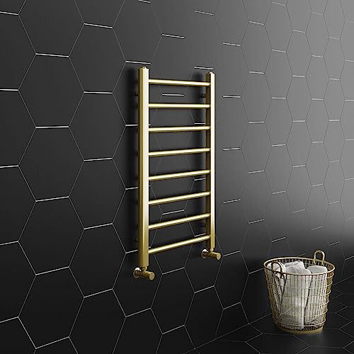 Walton 800 x 500 Straight Towel Radiator – Brushed Brass