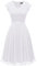 Dressystar Abendkleider Elegant für Hochzeit Sommerkleid Damen Brautkleid Kurz Standesamt Kleid Cocktailkleid Spitzenkleid Weiß L