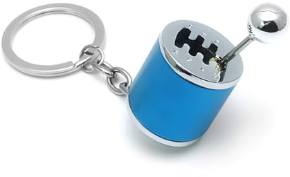 Osilly Getriebe-Schlüsselanhänger, 6-Gang-Schaltgetriebe, kreatives Fidget-Spielzeug, Auto-Schlüsselanhänger, Autozubehör, Blau