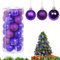 Virsus 30 Palle di Natale 59067, Diametro 6 cm, Palline in Plastica Infrangibile per Albero di Natale, Decorazioni e Addobbi Natalizi, Set di Palline Glitterate, Lucide e Opache (Viola)