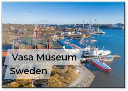 Stockholm, Schweden, Vasa Museum, Vasamuseet in Djurgarden, Stockholm, Luftaufnahme, Kühlschrankmagnet