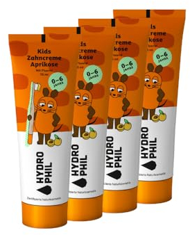 Hydrophil Zahncreme für Kinder 4er Pack - Die Maus - Mit Geschmack - Kinderzahnpasta 2-6 und 0-2 - Naturkosmetik - Baby Zahnpasta - Junior - Mit Fluorid (4)