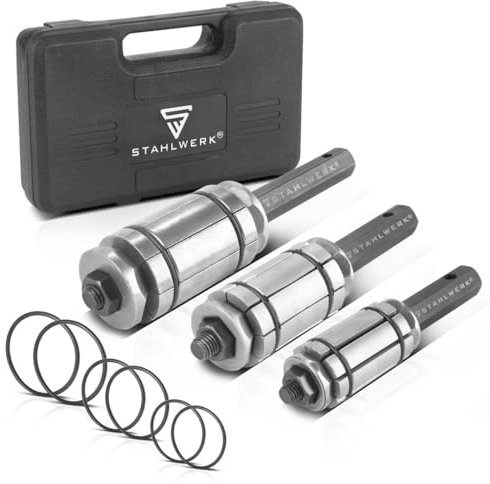 STAHLWERK Lot de 3 élargisseurs de tuyau d'échappement 29-89 mm - Élargisseur de tuyau d'échappement - Écarteur de tuyau d'échappement - Outil de voiture pour systèmes d'échappement