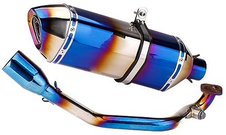 TUHBCX Motorräder Auspuffanlage Roller Für Sym Für Kymco 125 Roller Auspuff Für Gy6 125cc 150cc Kurze Auspuff 152qmi 157qmj Motor Schalldämpfer(I)