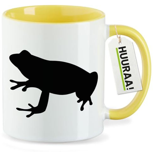 Huuraa Office Mug Frog Toad Gift Ceramic Mug Yellow 330ml Frog Toad Surprise
