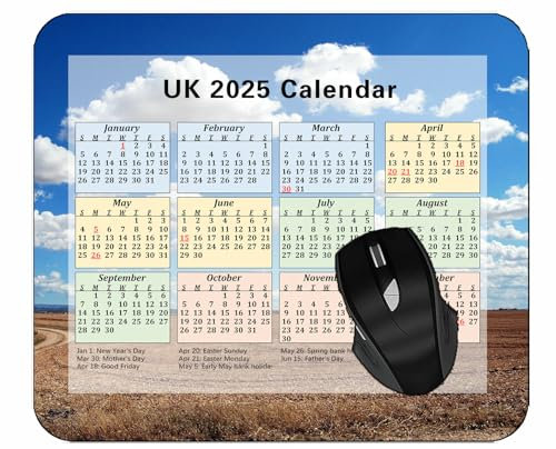 YENDOSTEEN 2025 Mouse pad Calendar,Field Land Cloud Mouse Mat for Office Computers Laptop Men Women Type324