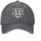 Casquette baseball unisexe Viking tête avec barbe et haches casquettes baseball classique en détresse denim lavé Snapback Cap hommes femmes en plein air ajusté ajustement chapeau cadeau en plein air