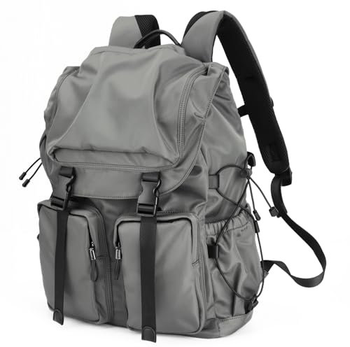 BJIAX Vintage Business Laptop Rucksack für Männer/Frauen, 30L wasserdichter College Rucksack Fits 15.6 Zoll Computer, Laptop und Notebook Casual Rucksack Daypack für Arbeit Tägliche Reise College, Gra