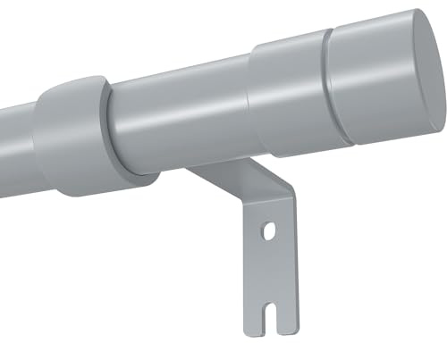 WELDUN Gardinenstangen für Fenster, 81-199 cm Metall ausziehbare Vorhangstange, Φ19.5 mm robustes Gardinenstangen-Set mit Halterungen für Schlafzimmer, Wohnzimmer, Grau