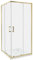Cabine de Douche en Verre Trempé 90 x 90 x 185 cm Double Porte Coulissante Doré Tela