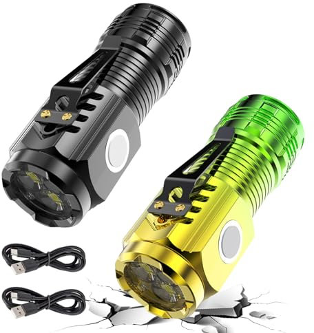 2 PCS Three-Eyed Monster Mini Flashlight,Portable Mini Flashlight,Ultra Bright Portable Small LED Flashlight,Pocket Flashlight,High Lumens Waterproof Portable Pocket Torch for Outdoor Hiking Camping