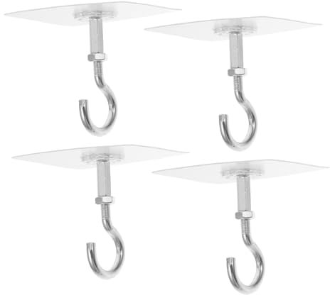 STOBAZA Deckenhaken Für Pflanzen Ohne Bohren 4er-pack Klebehaken Für Und Decke Pflanzenaufhängerhaken Für Windspiele Schnelle Installation