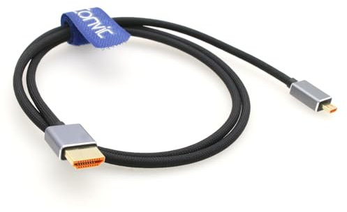 Eonvic 8K 4K Micro HDMI auf HDMI Kabel 2.1 48Gbps HDMI für GoPro Hero 7/6/5/4 Raspberry Pi 4 Sony A5000 Handycam A6500 A73 A7S Canon R5 R7 EOS M50 ThinkPad 8, Yoga 2 Pro